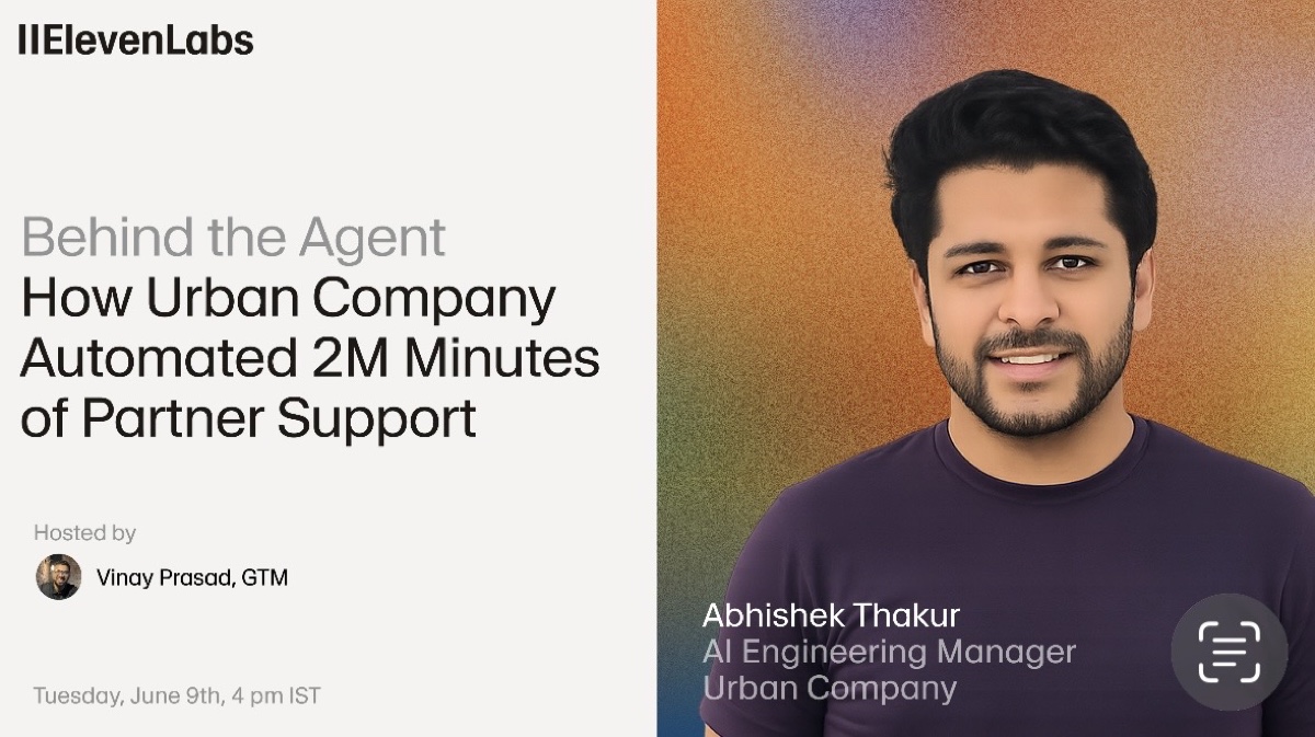 Abhishek Thakur speaking at ElevenLabs — Behind the Agent